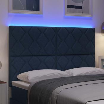 LED Kopfteil Blau 160 cm Stoff