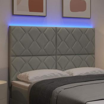 LED Kopfteil Hellgrau 160 cm Samt