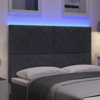 LED Kopfteil Dunkelgrau 160 cm Samt