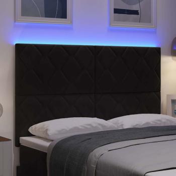 LED Kopfteil Schwarz 160 cm Samt