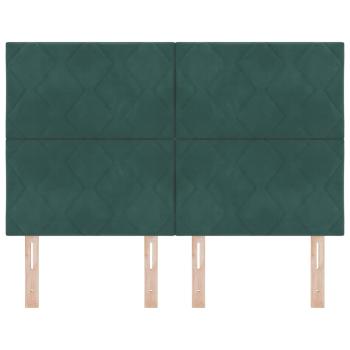 LED Kopfteil Dunkelgrün 160 cm Samt