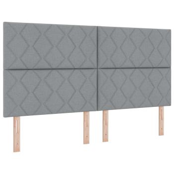LED Kopfteil Hellgrau 180 cm Stoff