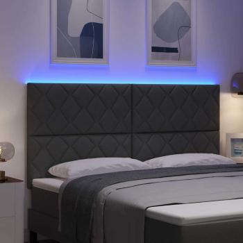 LED Kopfteil Grau 180 cm Stoff