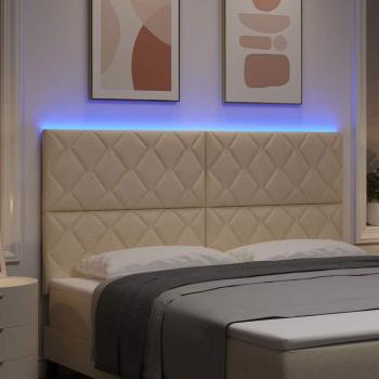 LED Kopfteil Creme 180 cm Stoff