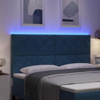 LED Kopfteil Dunkelblau 180 cm Samt