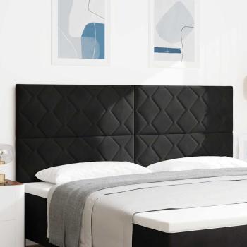 ARDEBO.de - LED Kopfteil Schwarz 200 cm Samt