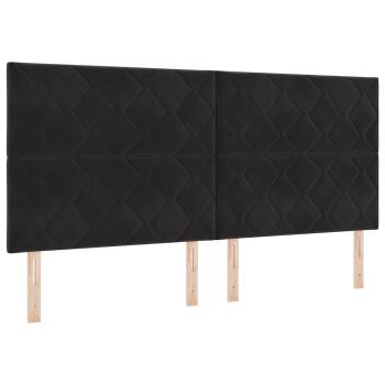 LED Kopfteil Schwarz 200 cm Samt