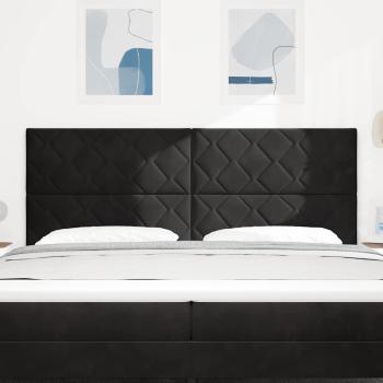 LED Kopfteil Schwarz 200 cm Samt