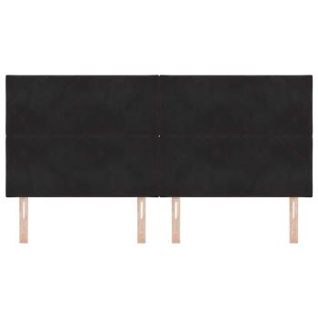 LED Kopfteil Schwarz 200 cm Samt