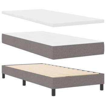 Boxspringbett mit Kopfteil Taupe 90 x 190 cm Stoff