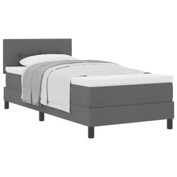 Boxspringbett mit Kopfteil Dunkelgrau 100 x 200 cm Stoff