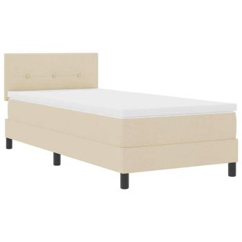 Boxspringbett mit Kopfteil Creme 100 x 200 cm Stoff