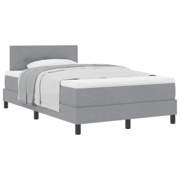 Boxspringbett mit Kopfteil Hellgrau 120 x 190 cm Stoff