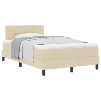 Boxspringbett mit Kopfteil Creme 120 x 200 cm Stoff