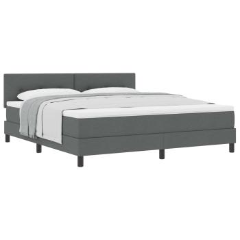 Boxspringbett mit Kopfteil Dunkelgrau 180 x 200 cm Stoff