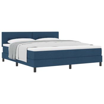 Boxspringbett mit Kopfteil Blau 180 x 200 cm Stoff