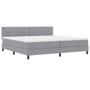Boxspringbett mit Kopfteil Hellgrau 200 x 200 cm Stoff