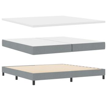 Boxspringbett mit Kopfteil Hellgrau 200 x 200 cm Stoff