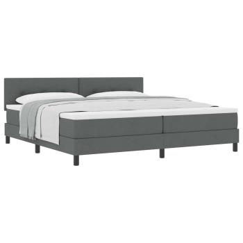 Boxspringbett mit Kopfteil Dunkelgrau 200 x 200 cm Stoff