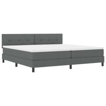 Boxspringbett mit Kopfteil Dunkelgrau 200 x 200 cm Stoff