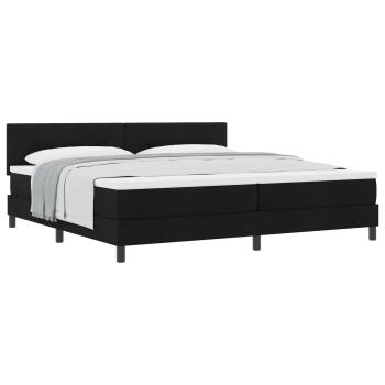 Boxspringbett mit Kopfteil Schwarz 200 x 200 cm Stoff