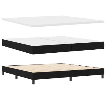 Boxspringbett mit Kopfteil Schwarz 200 x 200 cm Stoff