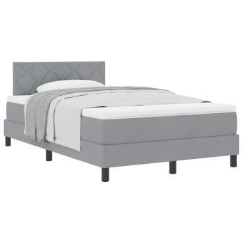 Boxspringbett mit Kopfteil Hellgrau 120 x 190 cm Stoff