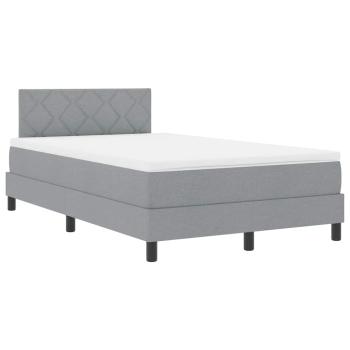 Boxspringbett mit Kopfteil Hellgrau 120 x 190 cm Stoff