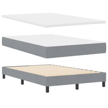 Boxspringbett mit Kopfteil Hellgrau 120 x 190 cm Stoff
