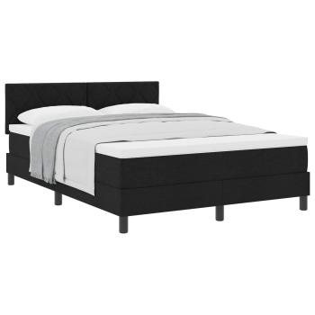 Boxspringbett mit Kopfteil Schwarz 140 x 200 cm Stoff