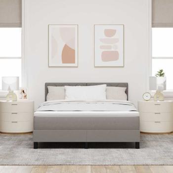 Boxspringbett mit Kopfteil Taupe 160 x 200 cm Stoff
