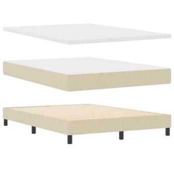 Boxspringbett mit Kissen mit Kopfteil Creme 160 x 200 cm Stoff