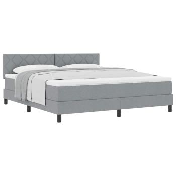 Boxspringbett mit Kopfteil Hellgrau 180 x 200 cm Stoff
