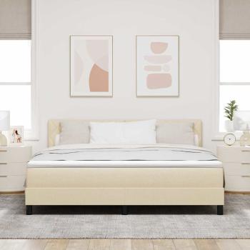 Boxspringbett mit Kissen mit Kopfteil Creme 180 x 200 cm Stoff