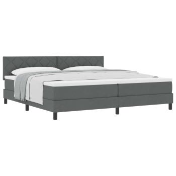 Boxspringbett mit Kissen Dunkelgrau 200 x 200 cm Stoff