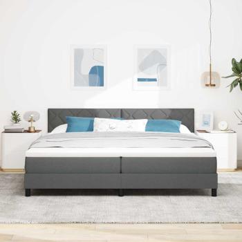 Boxspringbett mit Kissen Dunkelgrau 200 x 200 cm Stoff