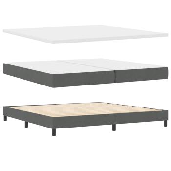 Boxspringbett mit Kissen Dunkelgrau 200 x 200 cm Stoff