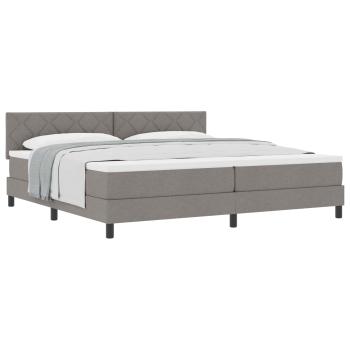 Boxspringbett mit Kopfteil Taupe 200 x 200 cm Stoff