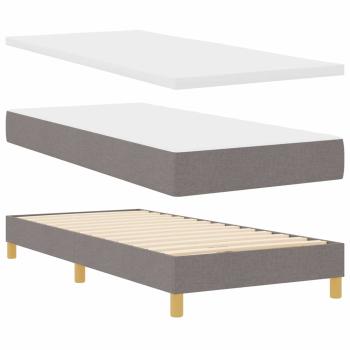 Boxspringbett mit Kissen mit Kopfteil Taupe 90 x 190 cm Stoff