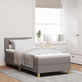 ARDEBO.de - Boxspringbett mit Kissen mit Kopfteil Taupe 90 x 200 cm Stoff