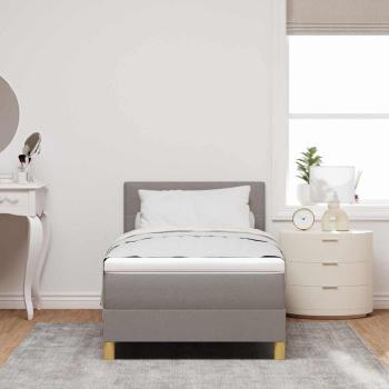 Boxspringbett mit Kissen mit Kopfteil Taupe 90 x 200 cm Stoff