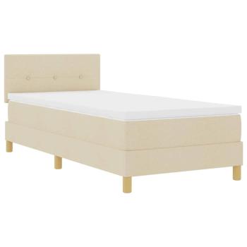 Boxspringbett mit Kissen mit Kopfteil Creme 90 x 200 cm Stoff