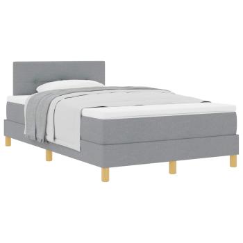 Boxspringbett mit Kissen Hellgrau 120 x 190 cm Stoff
