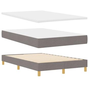 Boxspringbett mit Kissen mit Kopfteil Taupe 120 x 190 cm Stoff