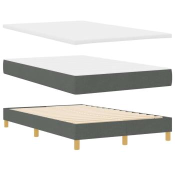 Boxspringbett mit Kissen Dunkelgrau 120 x 200 cm Stoff