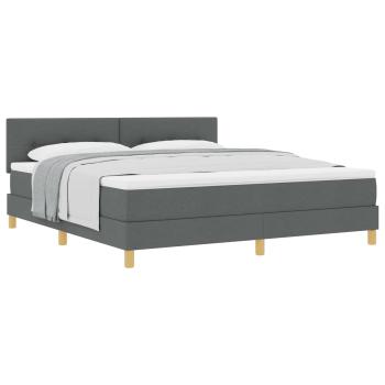 Boxspringbett mit Kissen Dunkelgrau 180 x 200 cm Stoff