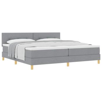 Boxspringbett mit Kissen Hellgrau 200 x 200 cm Stoff