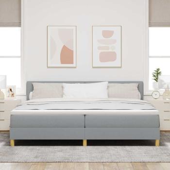 Boxspringbett mit Kissen Hellgrau 200 x 200 cm Stoff