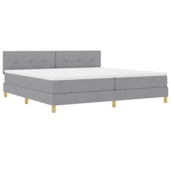 Boxspringbett mit Kissen Hellgrau 200 x 200 cm Stoff