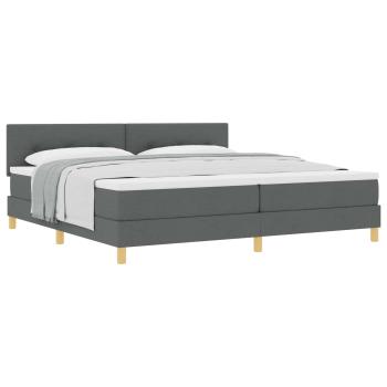 Boxspringbett mit Kissen Dunkelgrau 200 x 200 cm Stoff